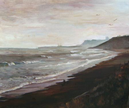 Whitby Abbey from Sandsend November view
