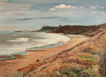 Whitby Abbey from Sandsend summer view