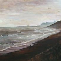 Whitby Abbey from Sandsend November view